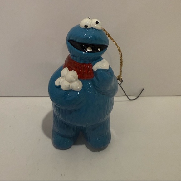 Vintage Sesame Street Cookie Monster Amd Big Ceramic Christmas Figurine Ornament - Picture 2 of 14